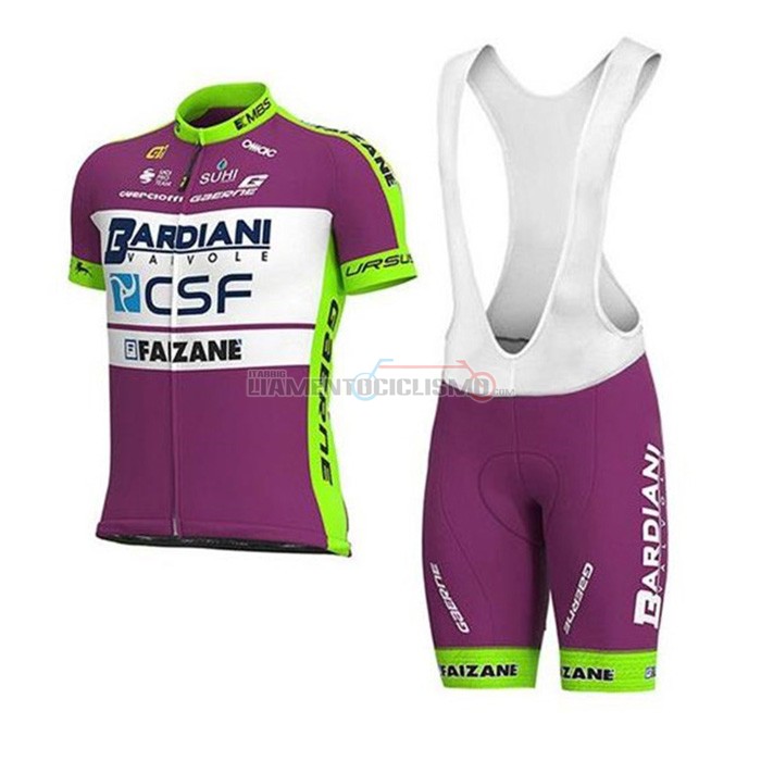 Abbigliamento Ciclismo Bardiani Csf Manica Corta 2020 Fuxia Bianco